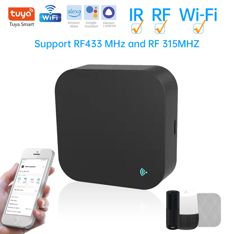 SIXWGH Universalfernbedienung Alexa/Google Home Sprachsteuerung 433/315MHz AC/TV/Vorhang/Licht APP Steuerung WiFi IR+RF CE Zertifiziert