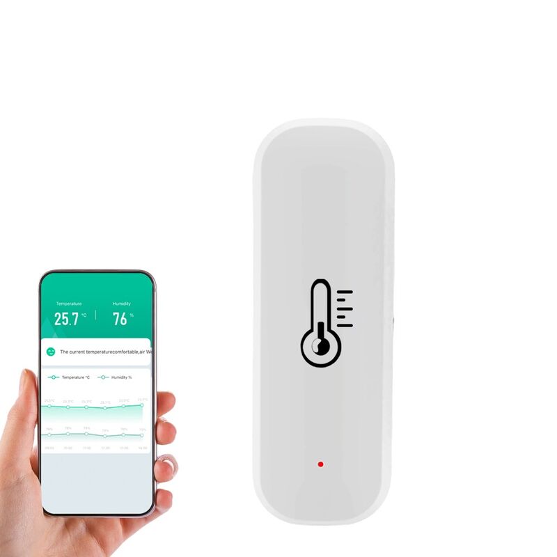 SIXWGH Tuya WiFi Smart Temperatur- und Feuchtigkeitssensor Alexa/Google Sprachsteuerung 30-Tage Datenspeicherung Elektrisch für Hausautomation