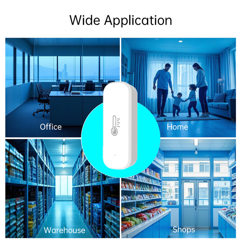 SIXWGH Tuya WiFi Smart Temperatur- und Feuchtigkeitssensor Alexa/Google Sprachsteuerung 30-Tage Datenspeicherung Elektrisch für Hausautomation