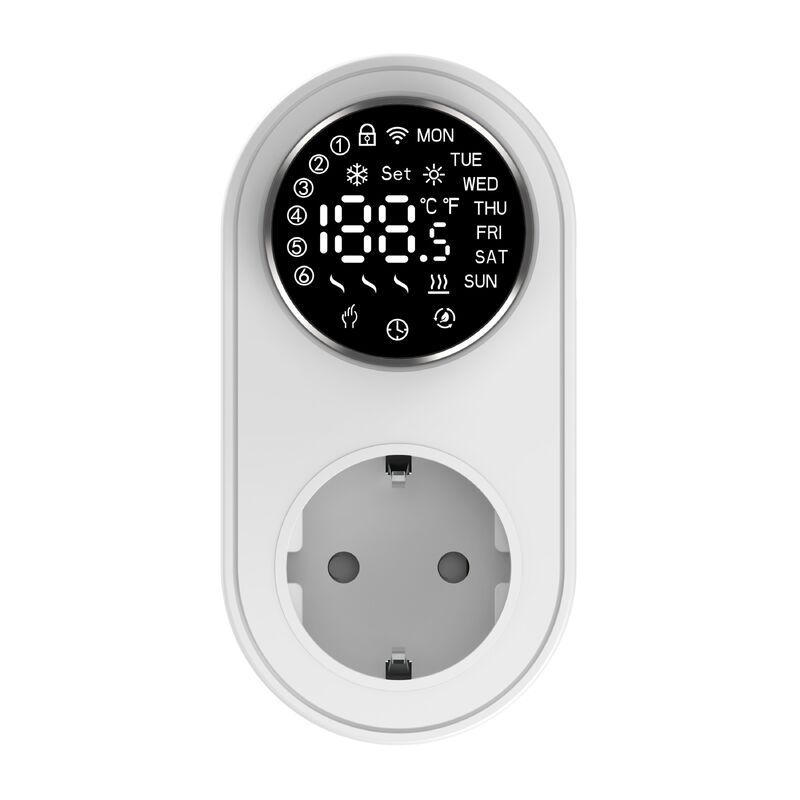 Intelligenter Dual-Mode 16A 100-240V Temperaturregler Alexa/WLAN-Konnektivität LED-Drehknopf Temperatur-Alarm für Steckdose