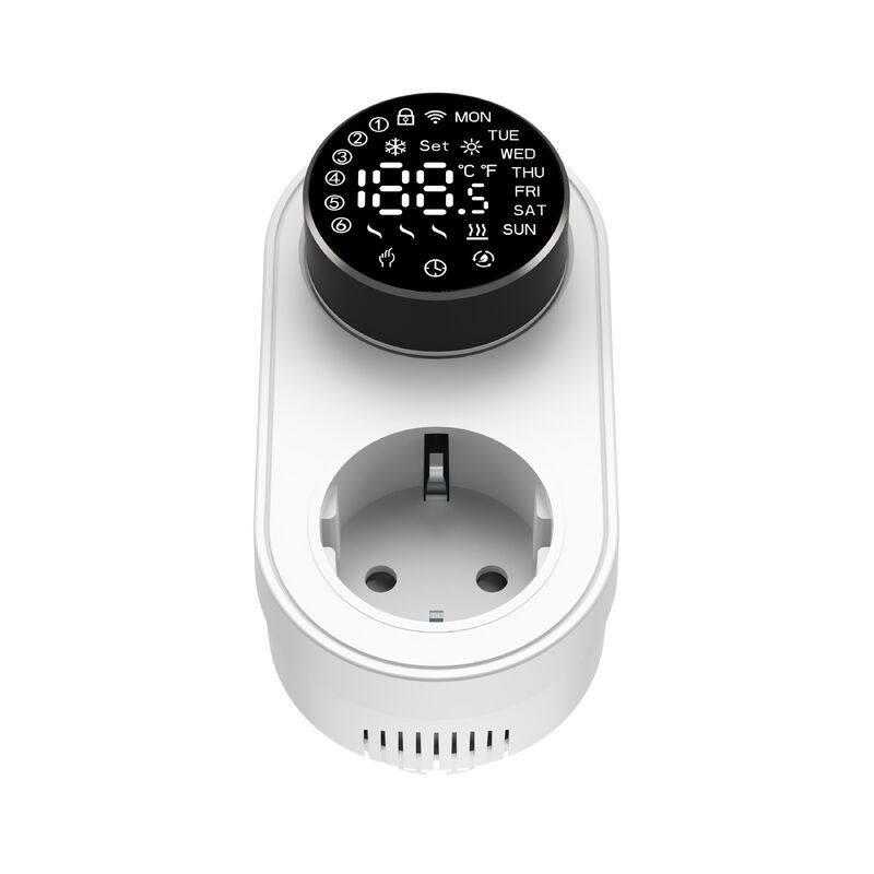 Intelligenter Dual-Mode 16A 100-240V Temperaturregler Alexa/WLAN-Konnektivität LED-Drehknopf Temperatur-Alarm für Steckdose