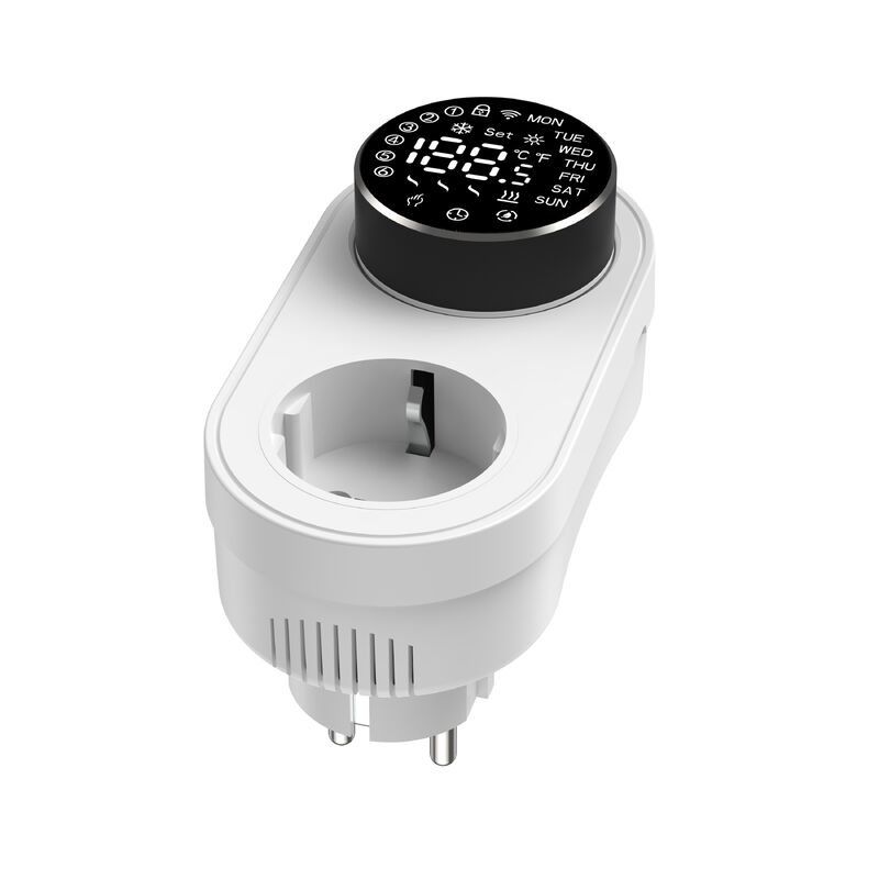 Intelligenter Dual-Mode 16A 100-240V Temperaturregler Alexa/WLAN-Konnektivität LED-Drehknopf Temperatur-Alarm für Steckdose
