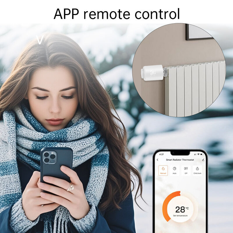 SIXWGH Tuya Zigbee 3.0 TRVL Smart Thermostat OLED Radiator Aktuator Ventil Programmierbarer Temperaturregler Android Flip Home