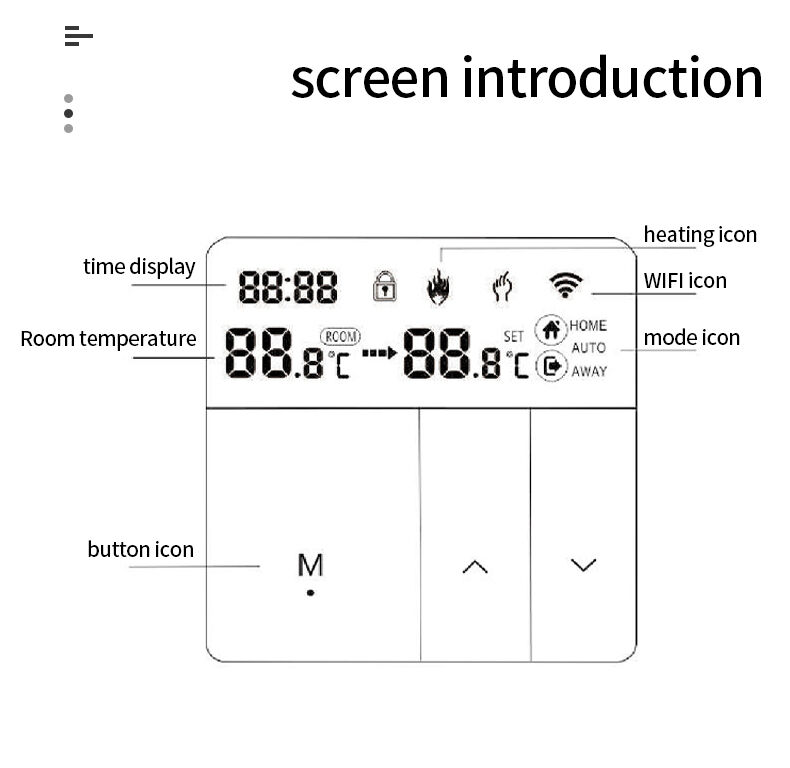 SIXWGH Smart WiFi Thermostat Tuya App Sprachsteuerung 16A Lade-LCD Programmierbarer Temperaturcontroller für Hotels mit elektrischem Boden