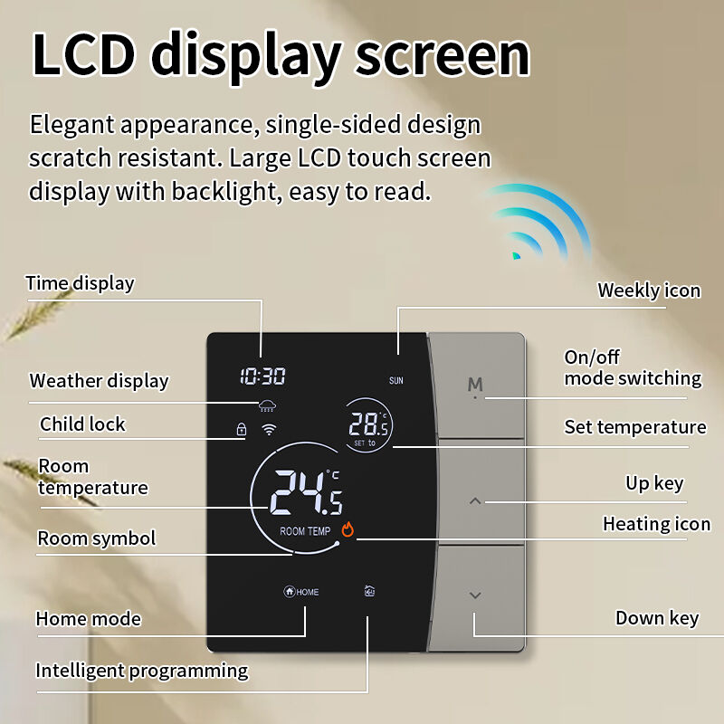SIXWGH Intelligenter WLAN-Thermostat für Hotelnutzung Tuya App Sprachsteuerung Elektrische Fußbodenheizung 16A Last LCD-Temperaturregler