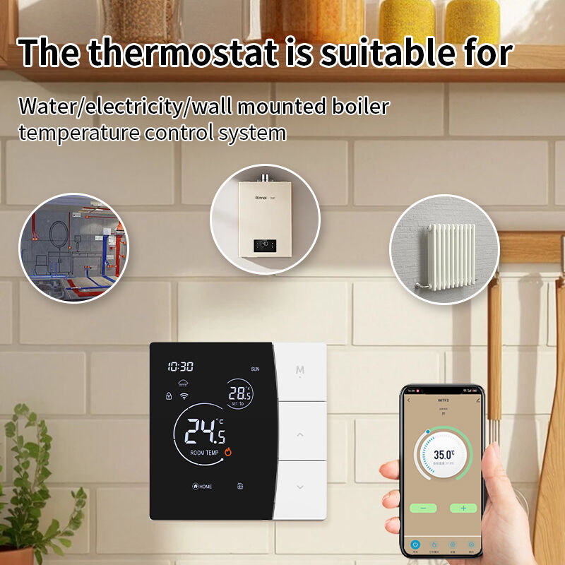 SIXWGH Intelligenter WLAN-Thermostat für Hotelnutzung Tuya App Sprachsteuerung Elektrische Fußbodenheizung 16A Last LCD-Temperaturregler