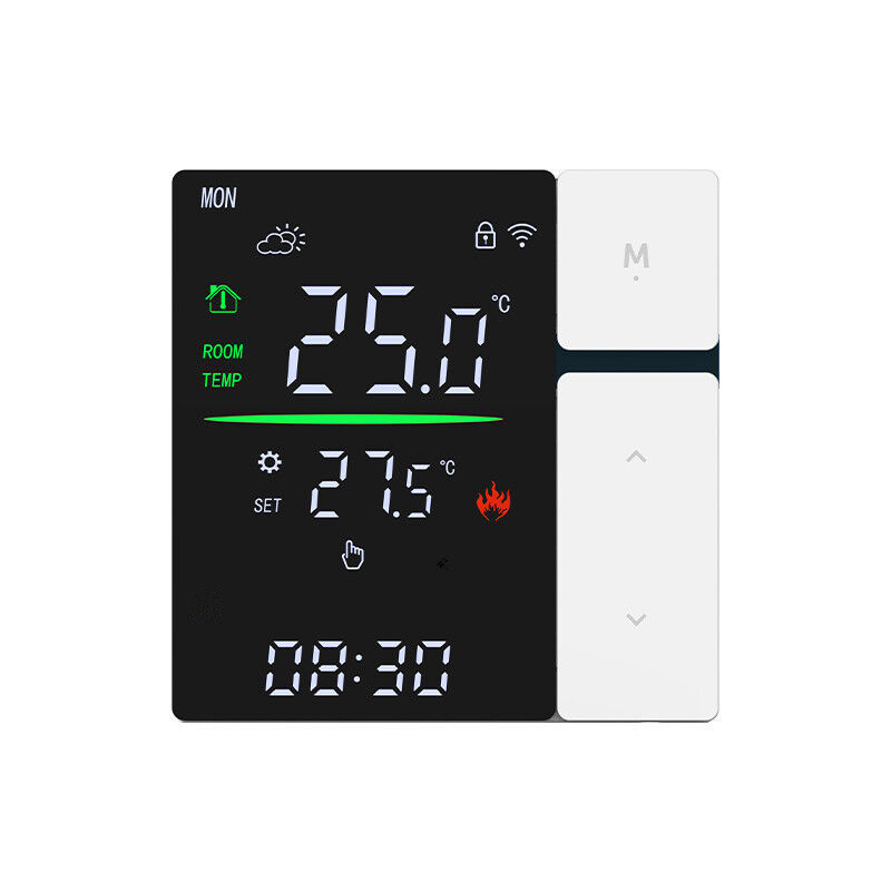SIXWGH Intelligenter WLAN-Thermostat-Regler für Warmwasserheizung, LED-Touchscreen-Temperaturregelung, elektrische Fußboden-/Wandheizung für Wohnmobile und Garagen