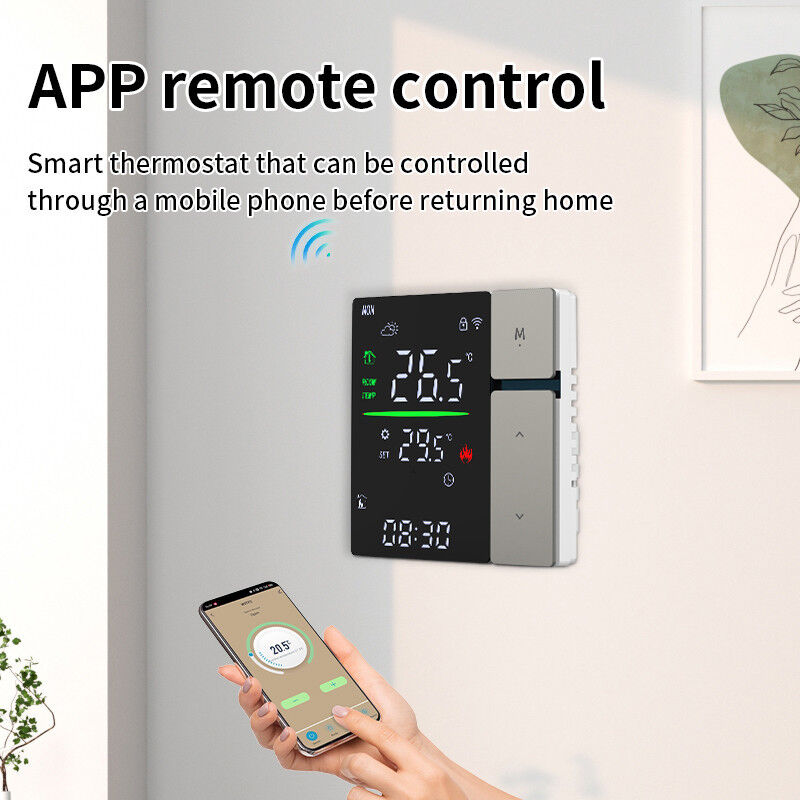 SIXWGH Intelligenter WLAN-Thermostat-Regler für Warmwasserheizung, LED-Touchscreen-Temperaturregelung, elektrische Fußboden-/Wandheizung für Wohnmobile und Garagen