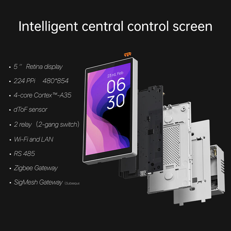 5 Zoll Tuya Smart Home Hub Panel WiFi Touchscreen Alexa/Google Home Automatisierungs-Gateway Elektrische Leistung für Smart Homes im Freien