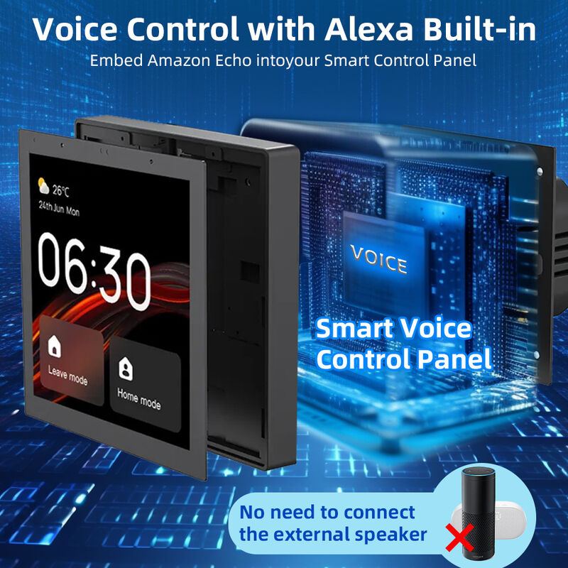 SIXWGH 4-Zoll-Touchscreen-Smart-Home-Steuerung Alexa Tuya Gateway eingebaut Zigbee 3.0 Hub Sprachsteuerung Wandmontiert AIoT