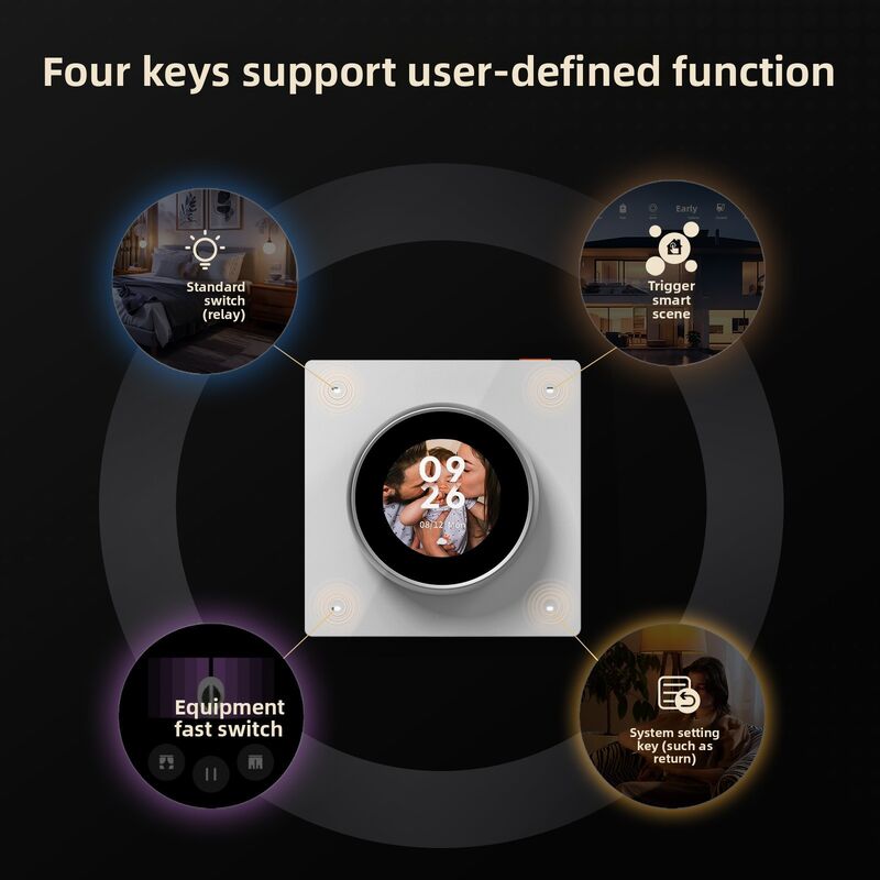 SIXWGH Smart Home Control Panel Drehknopf Touchscreen Funktioniert Tuya Smart Life App für HLK-Szenensteuerung US/EU Hausautomation