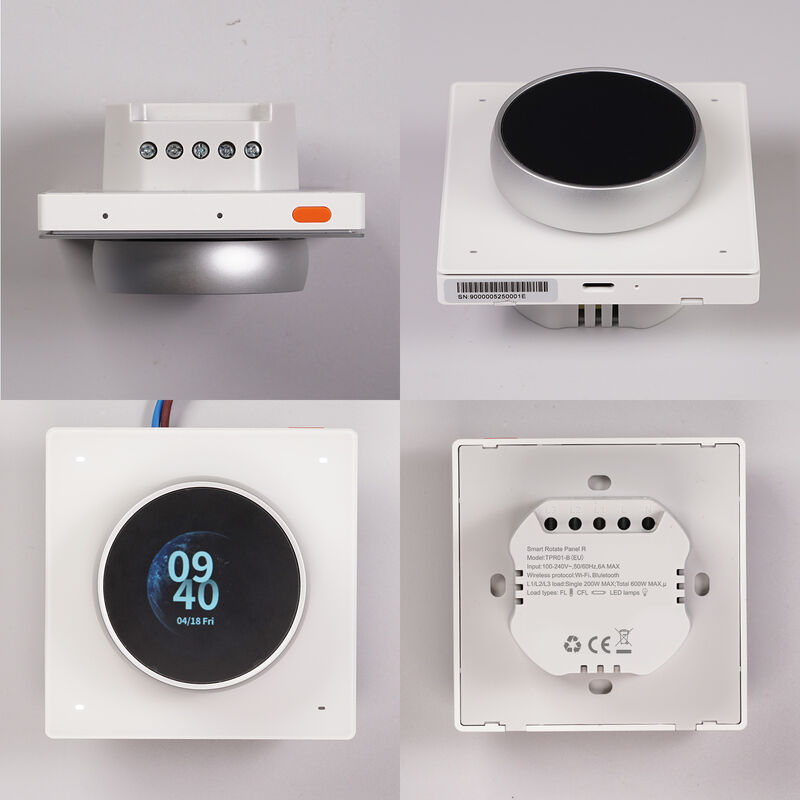 SIXWGH Smart Home Control Panel Drehknopf Touchscreen Funktioniert Tuya Smart Life App für HLK-Szenensteuerung US/EU Hausautomation