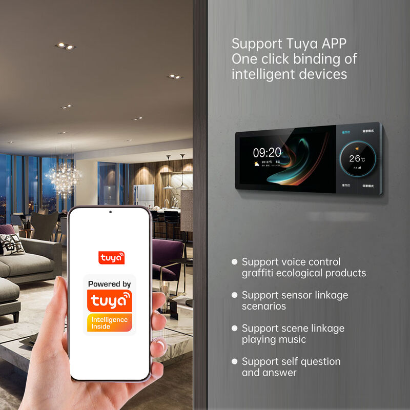 SIXWGH Luxury Upgrade 10-Zoll-Smart-Home-Steuerung Tuya WiFi Zigbee Gateway App Stimme Hintergrundmusik Multi-Szenario Bar
