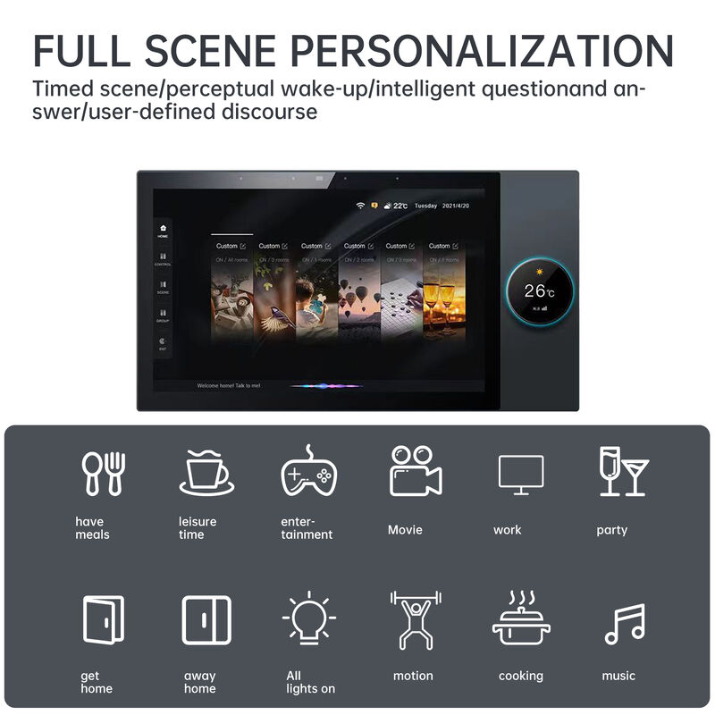 SIXWGH Luxury Upgrade 10-Zoll-Smart-Home-Steuerung Tuya WiFi Zigbee Gateway App Stimme Hintergrundmusik Multi-Szenario Bar
