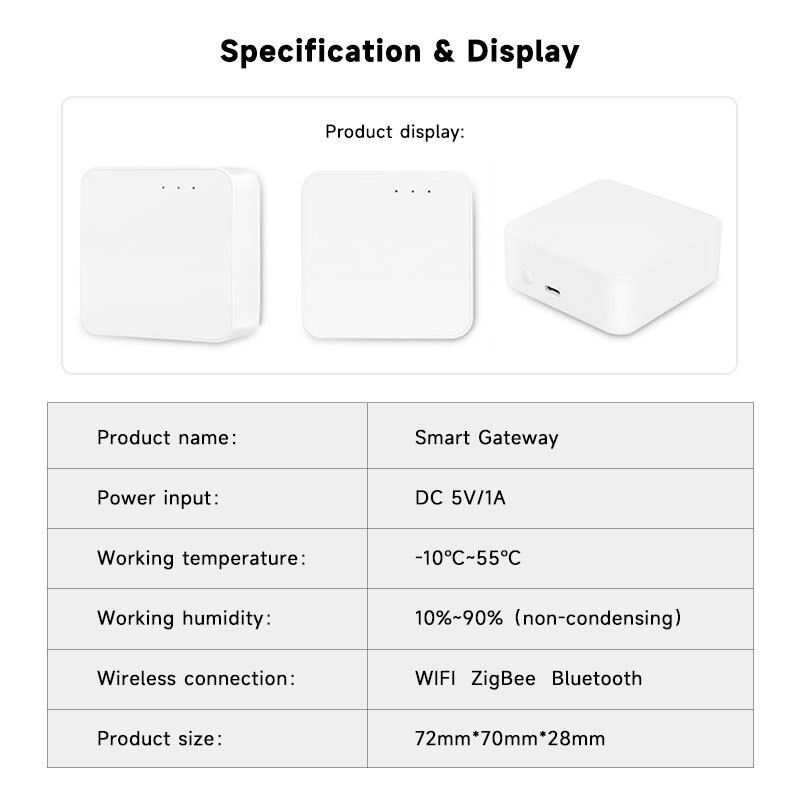 SXIWGH Großhandel Multi-Mode Gateway ZigBee 3.0 für Bluetooth WiFi Hub Smart Home Control Center Kompatibel mit Tuya Google Home