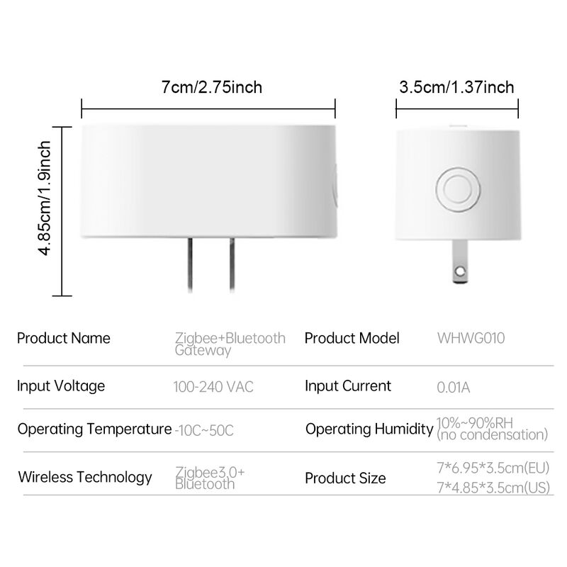 SIXWGH Smart Life Tuyz Zigbee für Bluetooth Gateway Hub 3-in-1 Multi-Protokoll USB-Ladegerät Alexa/Google Home Smart Home Geräte