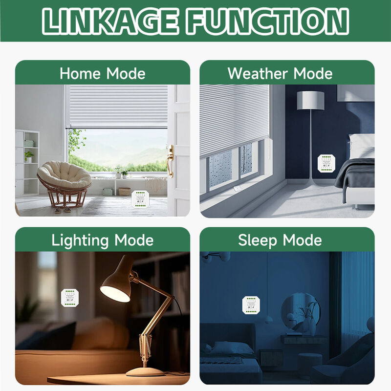 Tuya 4 Gang WiFi Smart Relay Switch Module 16A, Hidden In-wall Smart Switch, Voice & APP Remote Control