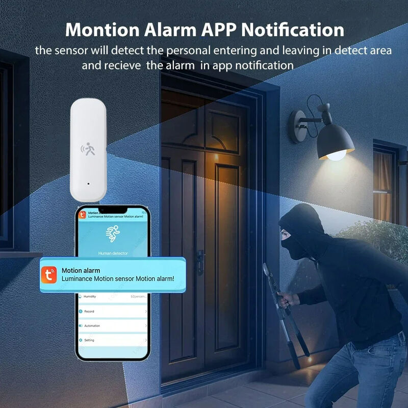 4 in 1 Zigbee Tuya mmWave Radar Human Motion Sensor | Brightness, Temperature, Humidity Detection Smart Sensor