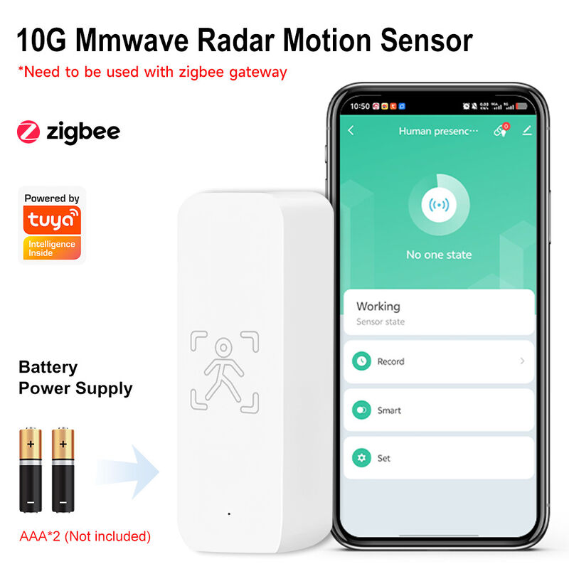 10G Millimeter Wave Radar Human Motion Sensor | WiFi Zigbee Version Optional, Tuya Smart Presence Sensor with Temp Humidity Lux Monitor