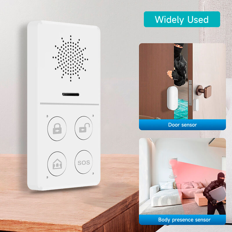 Tuya WiFi Burglar Alarm System Host – 130dB High-Pitched Siren, APP Remote Control, Auto Arm/Disarm, SOS Emergency, DIY Smart Security Kit with PIR Motion, Door Sensor, Remote & Doorbell