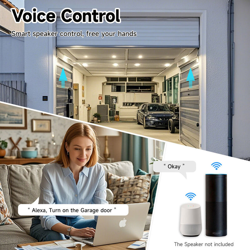 Smart Garage Door Controller – Tuya WiFi/ZigBee Garage Door Opener Module, APP Remote Control, Voice Command with Alexa & Google Home, Timing & Historical Record, Easy Installation with Door Sensor