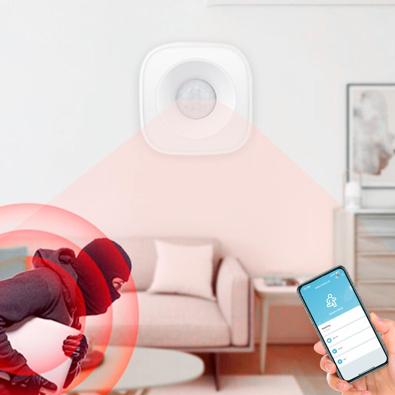 Tuya WiFi/ZigBee PIR Motion Sensor – Smart Human Body Detector, APP Remote Monitor, Real-Time Alarm, 120° Angle, 5m Range, 360° Base, Alexa & Google Home