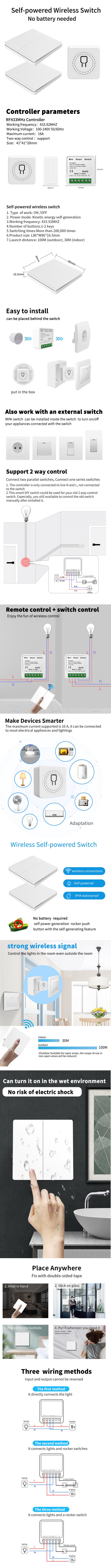 Wasserdichter Zigbee intelligenter intelligenter Knopf Homekit IP44 Schalter-2A 250V 0